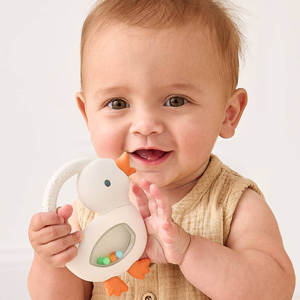 Teether with Rattle (Goose)