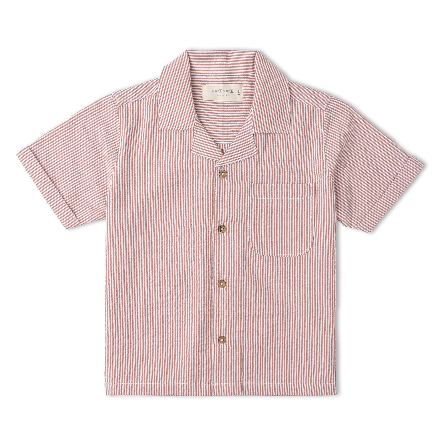 Organic Shirt & Shorts Set (Coral Stripes)