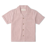 Organic Shirt & Shorts Set (Coral Stripes)