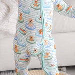 Convertible Zip Romper (Poolside Pups Blue)