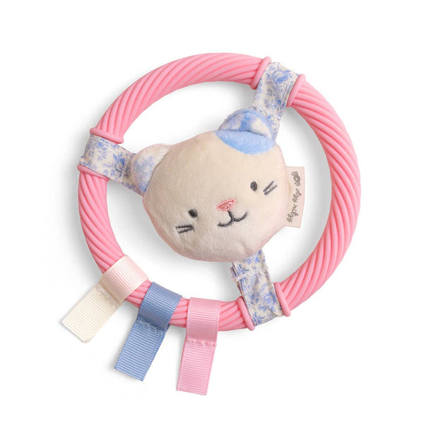 Teething Ring with Plush Character (Pink Kitty)