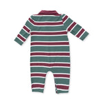 Polo Romper (Rugby Stripe Green)