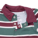Polo Romper (Rugby Stripe Green)