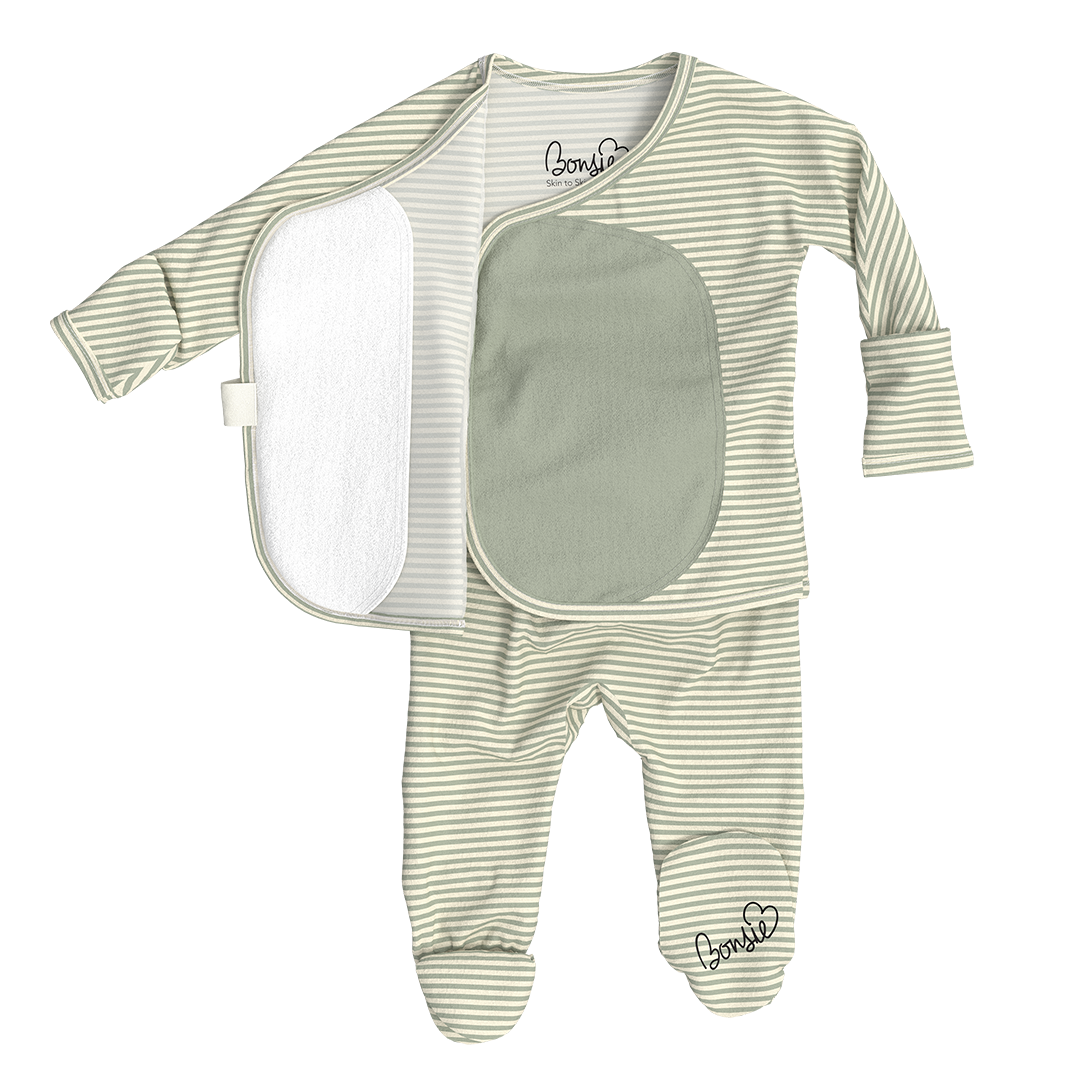 Footie & Wrap Top Baby Set (Mint Twist)