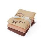 3 Pack Muslin Square Cloths (Rainbow)
