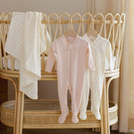 Zip Longsleeve Sleeper Footie (Fleur Ivory)