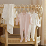 Zip Longsleeve Sleeper Footie (Fleur Ivory)