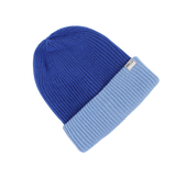 Thick Knit Beanie (Dark Blue/Light Blue)