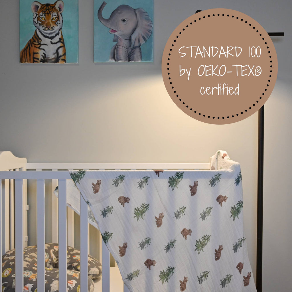 Muslin Swaddle Blanket (Baby Bear)
