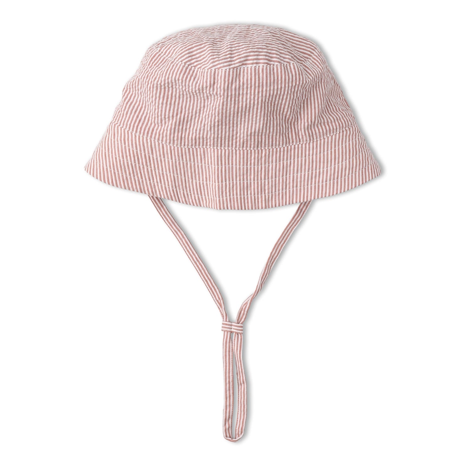 Organic Bucket Sun Hat (Coral Stripes)