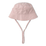 Organic Bucket Sun Hat (Coral Stripes)