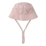 Organic Bucket Sun Hat (Coral Stripes)