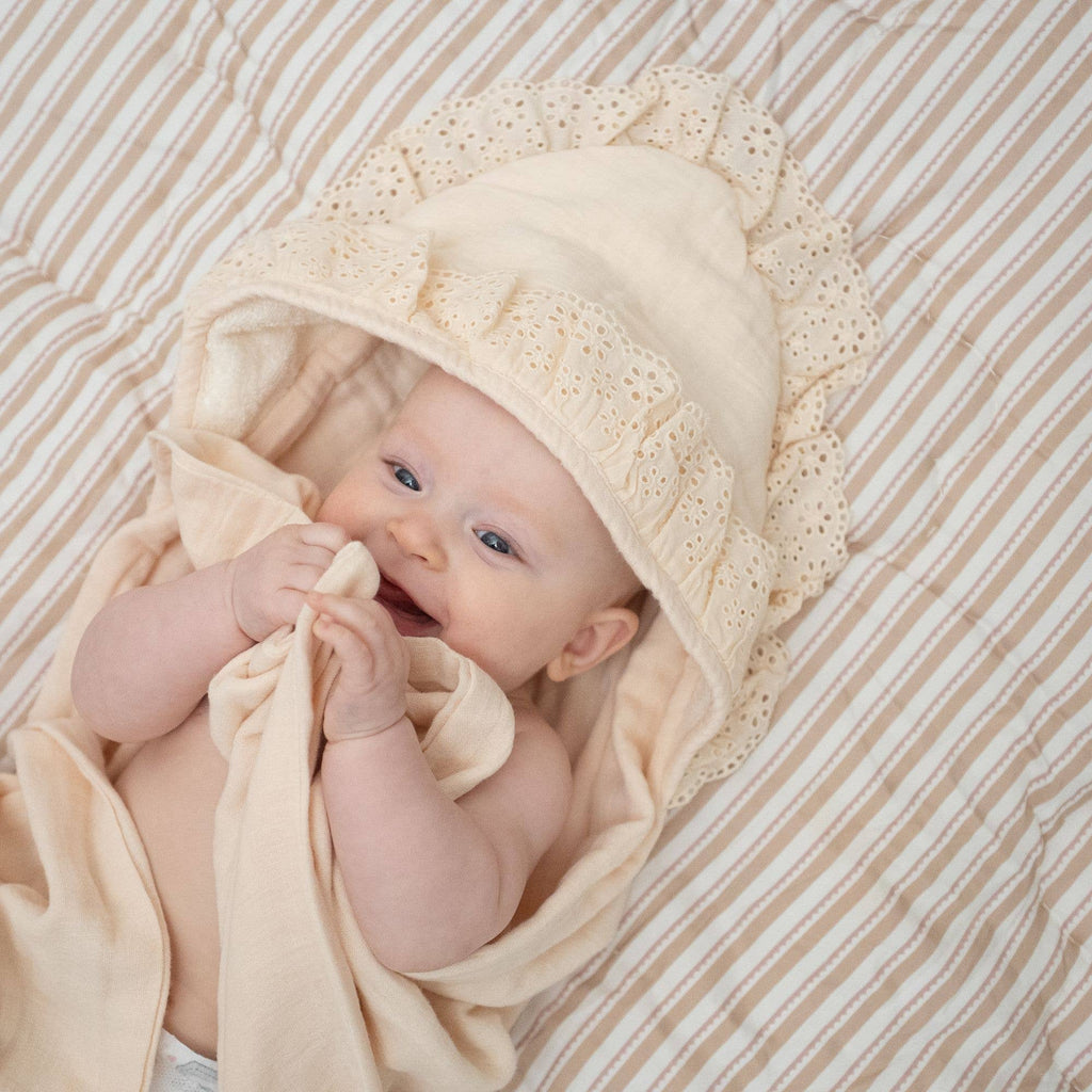Hooded Baby Bath Towel (Violet Ruffle)