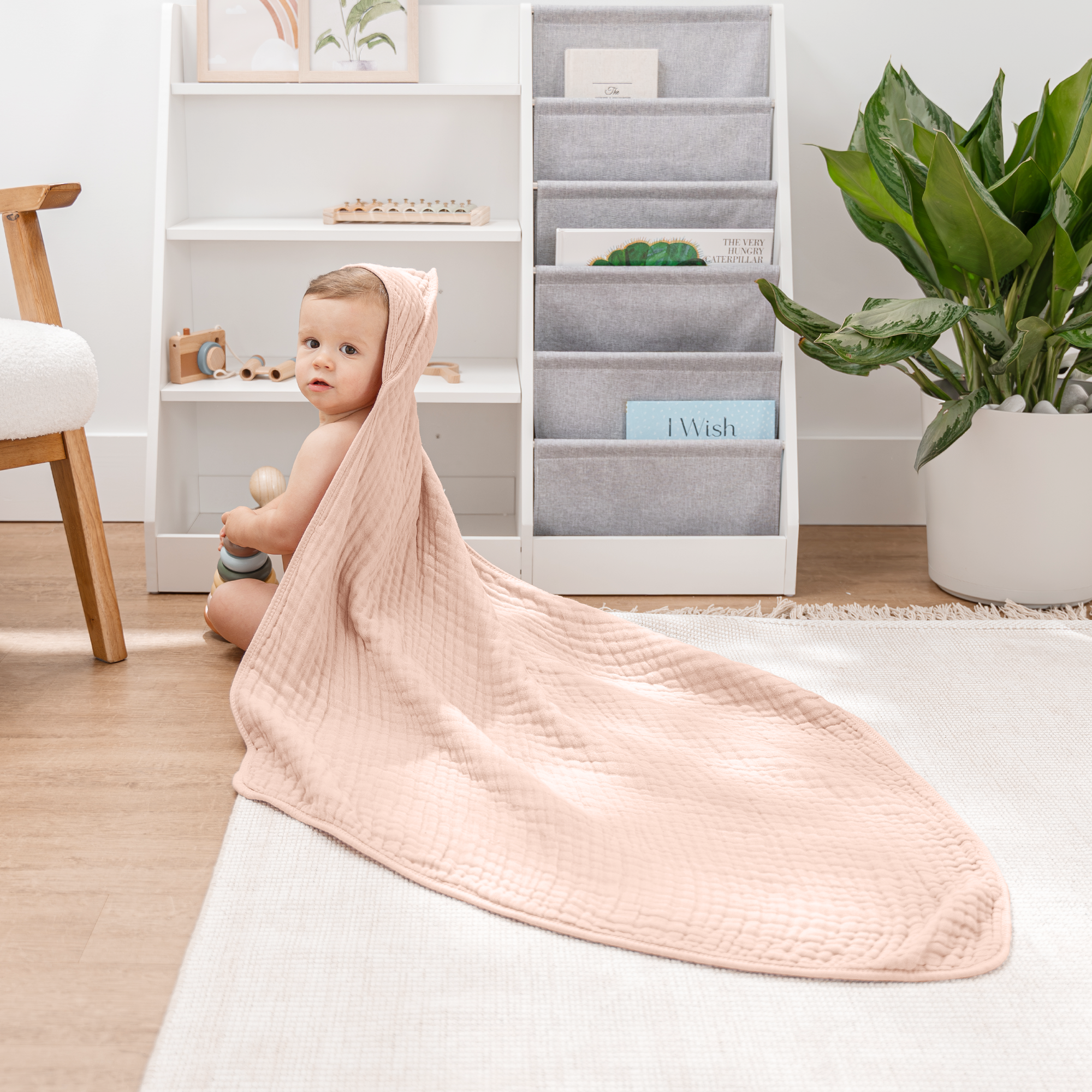Hooded Baby Towel (Blush)