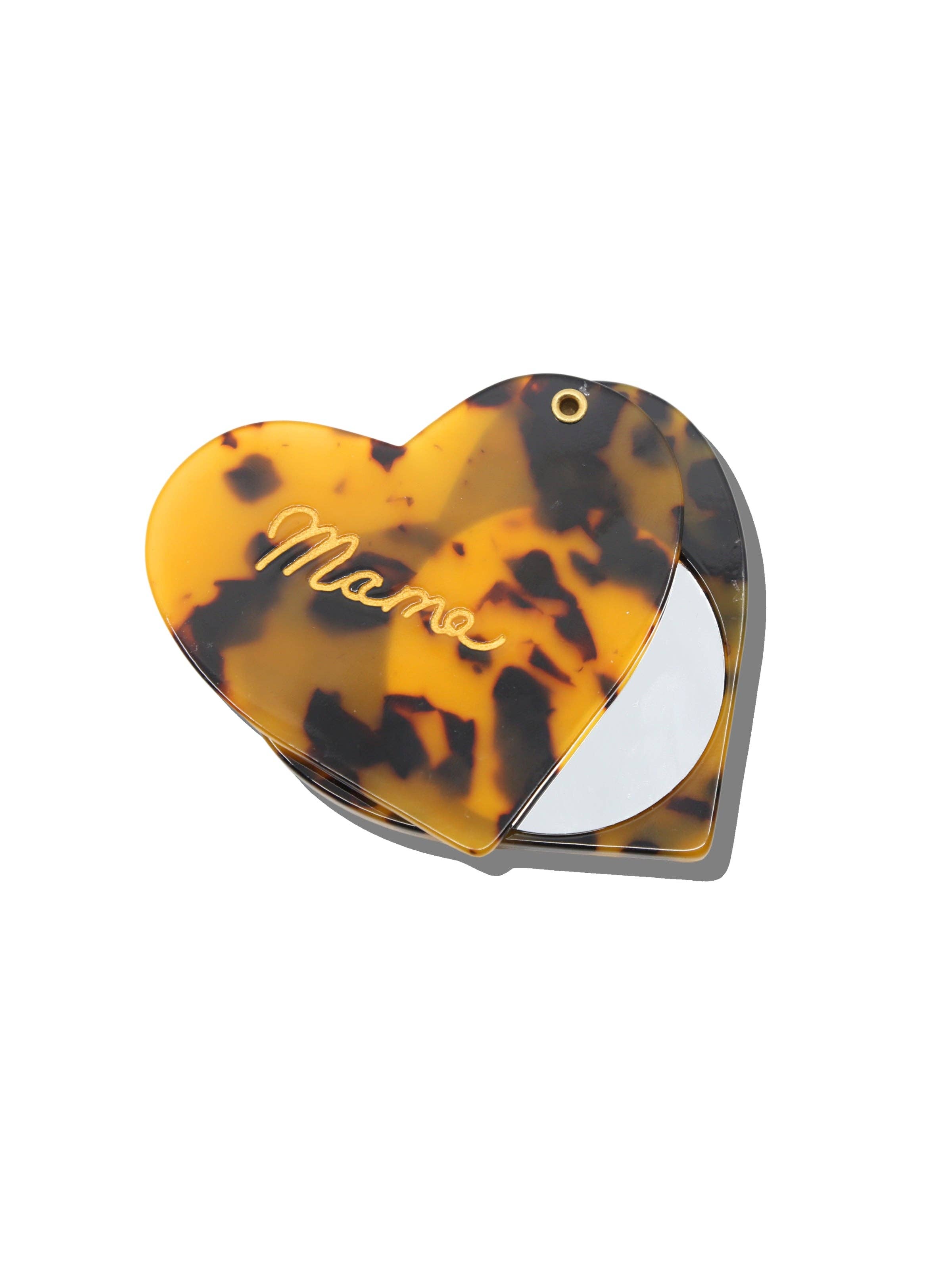 Mama Heart Compact Mirror (Tortoise)