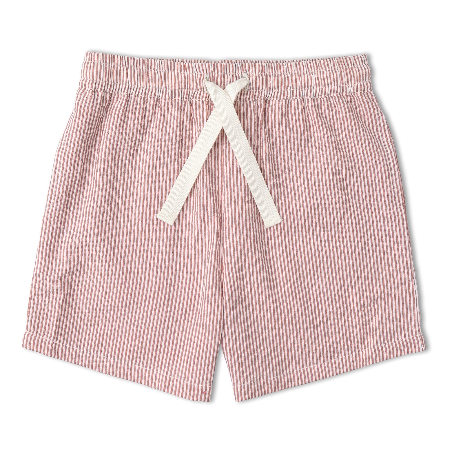 Organic Shirt & Shorts Set (Coral Stripes)