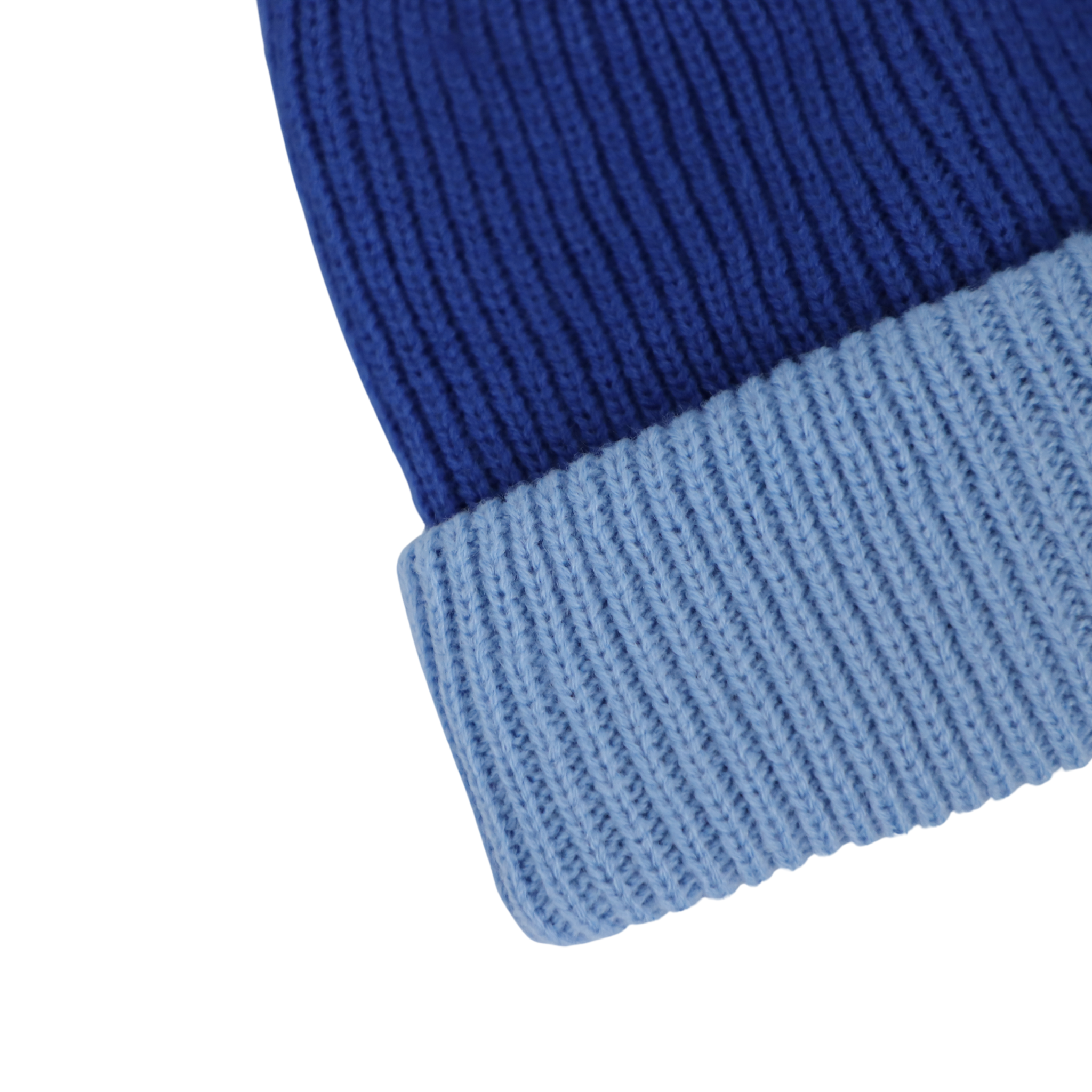 Thick Knit Beanie (Dark Blue/Light Blue)