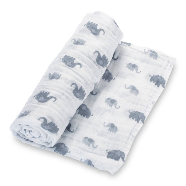 Muslin Swaddle Blanket (Elephantastic)