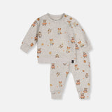 Organic Cotton Pants and Top Set (Beige Animal Print)
