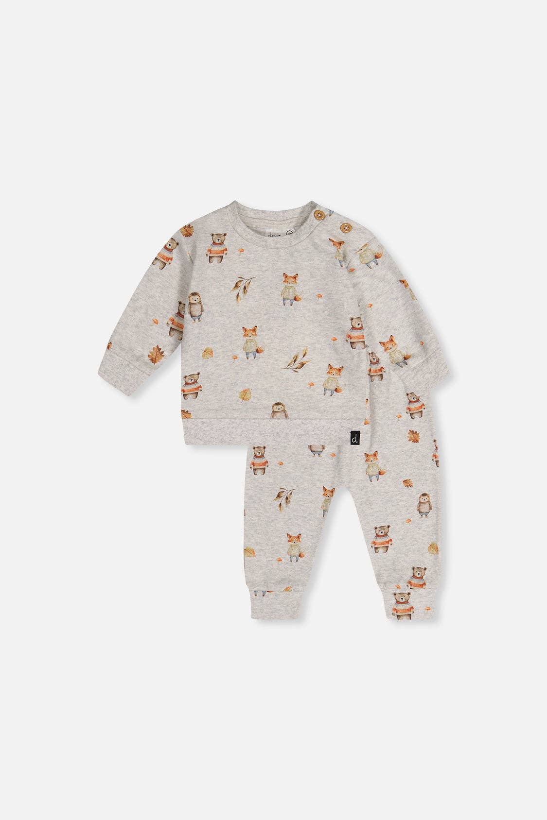 Organic Cotton Pants and Top Set (Beige Animal Print)