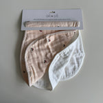 Bamboo Muslin Burp Cloth Set (Cherry/White)