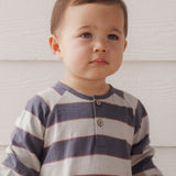 Henley Jumpsuit (Sage Stripe)