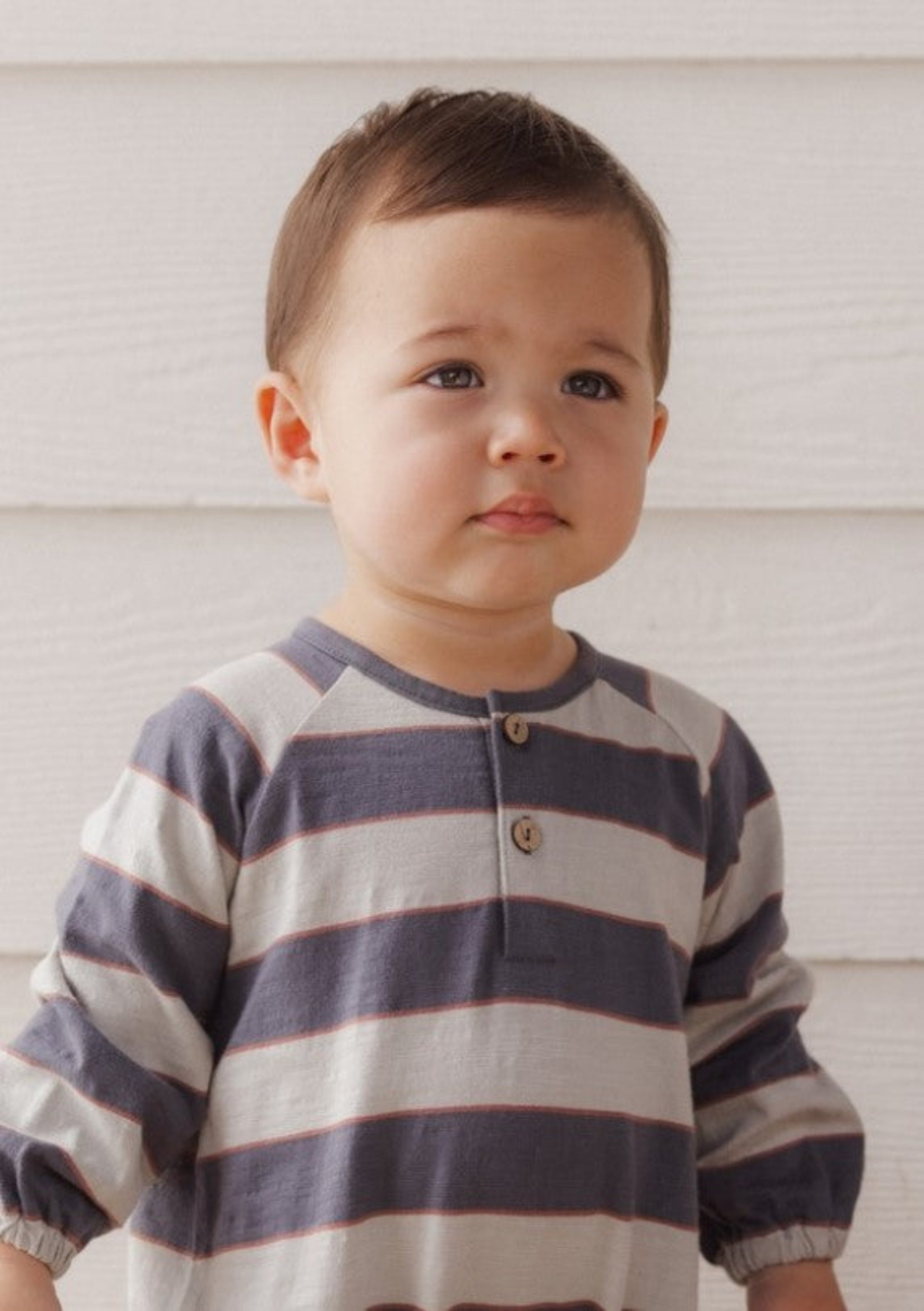 Henley Jumpsuit (Sage Stripe)
