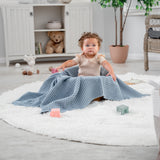 Waffle Baby Blanket (Pacific Blue)