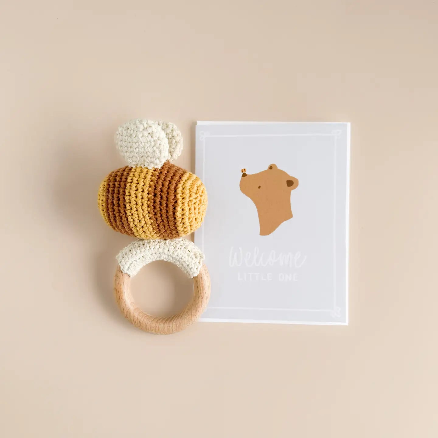 Teether Crochet Rattle Toy (Bee)