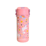 18oz Fidget Handle Stainless Bottle (Pink Unicorn)