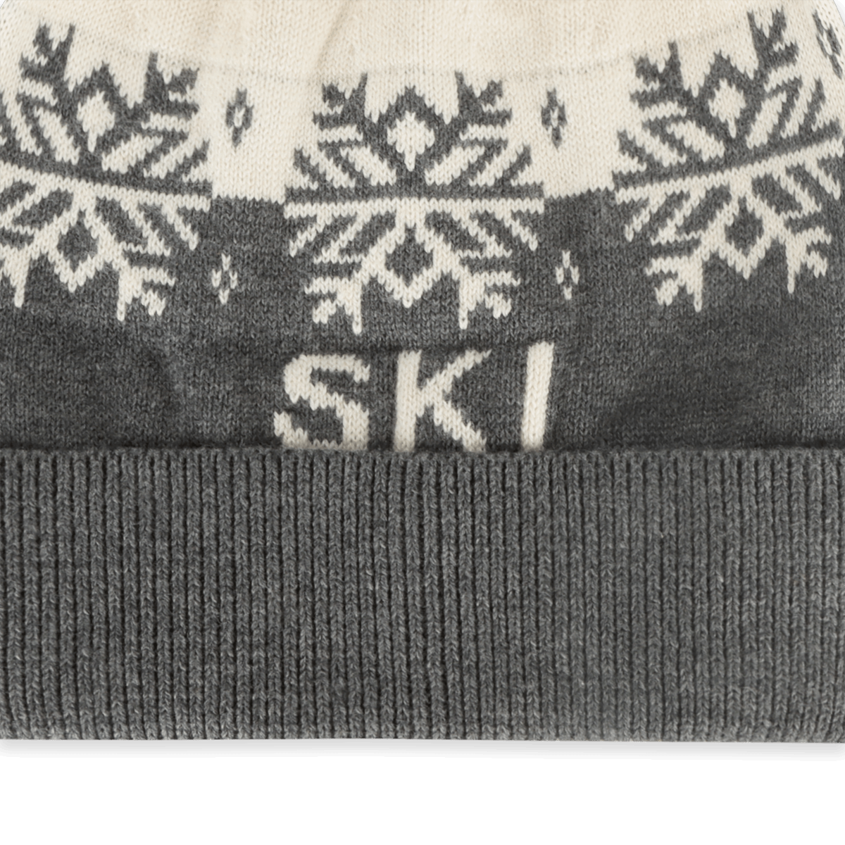 Ski Day Knit Beanie Hat (Charcoal)