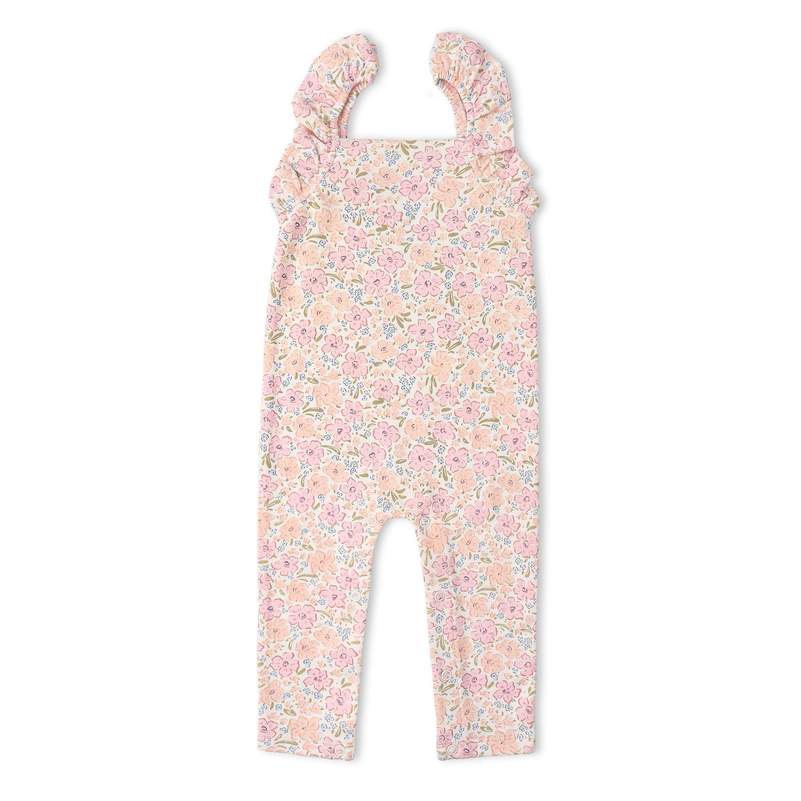Organic Flutter Romper (Peony)