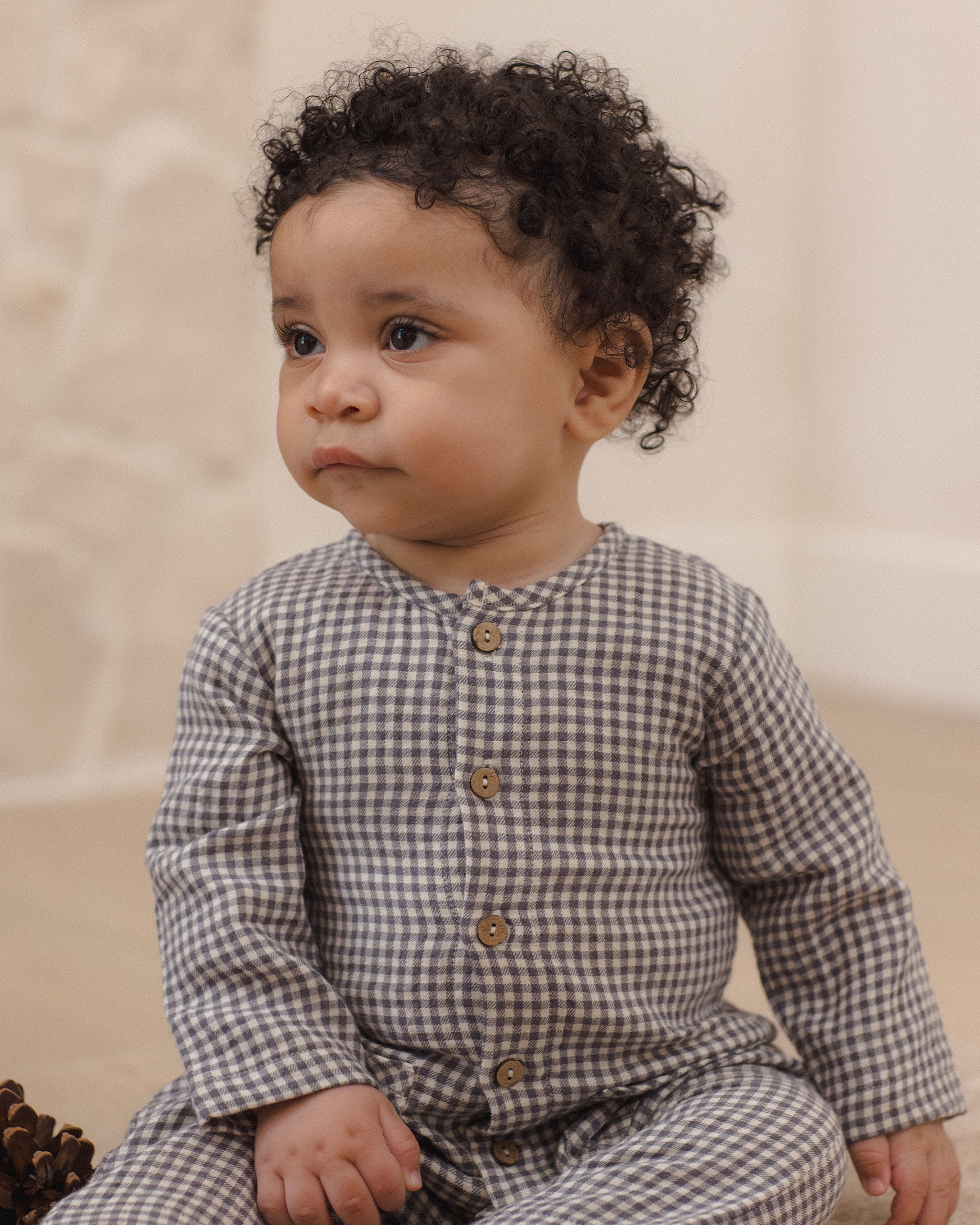 Pocketed Woven Jumpsuit (Midnight Gingham)