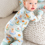 Convertible Zip Romper (Poolside Pups Blue)