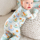 Convertible Zip Romper (Poolside Pups Blue)