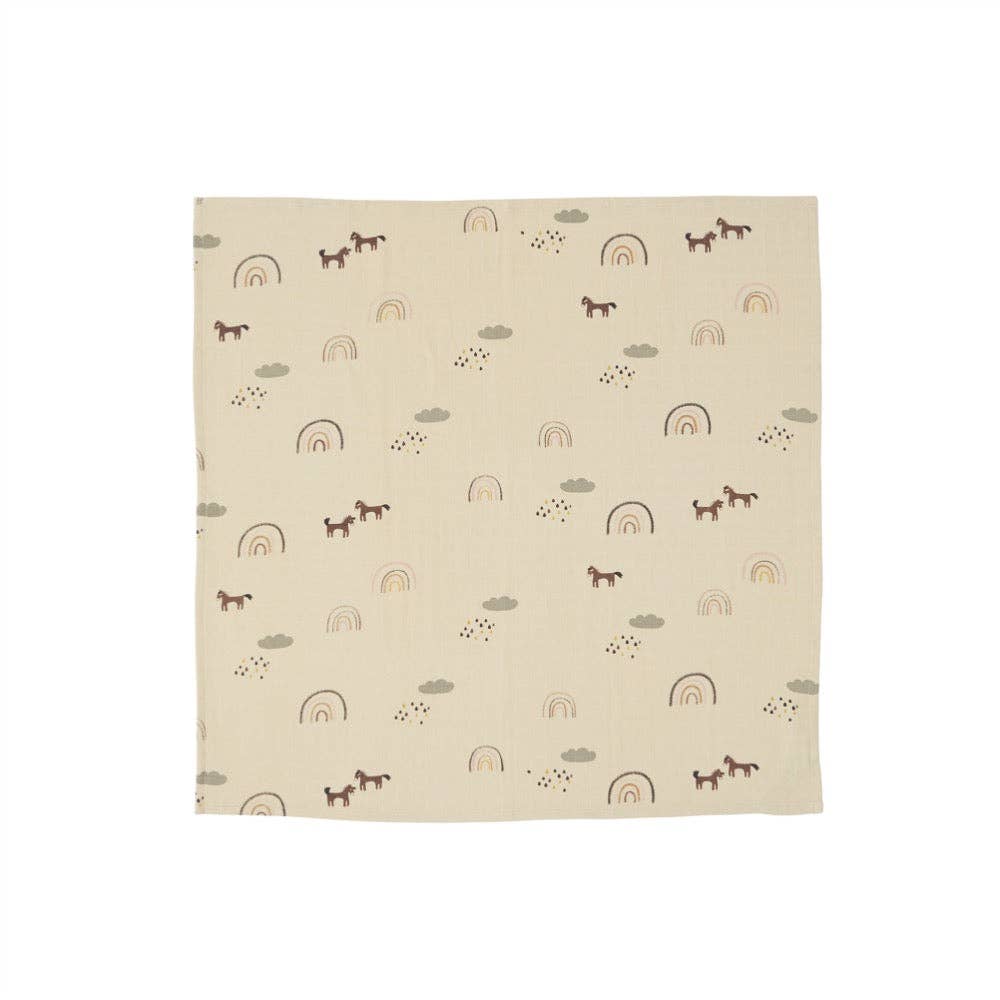 3 Pack Muslin Square Cloths (Rainbow)