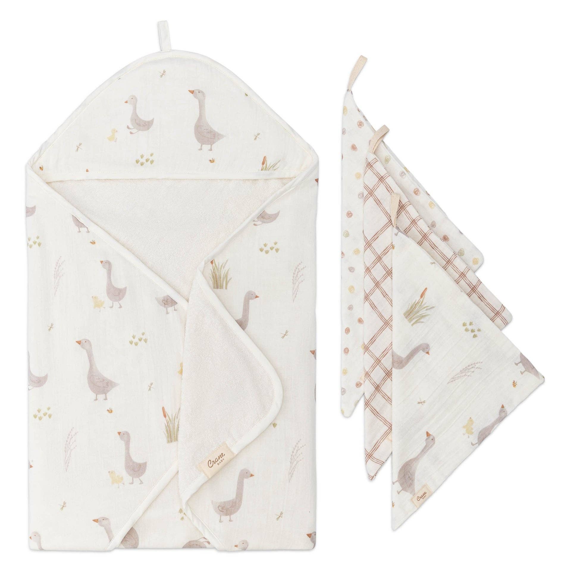 Charlie Farmhouse Goose Set (Towel & Washcloth)
