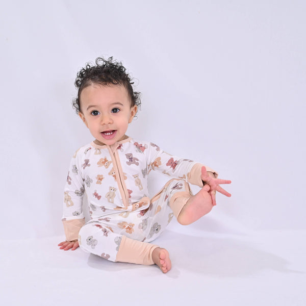 Convertible Zipper Romper (Teddy Bear)