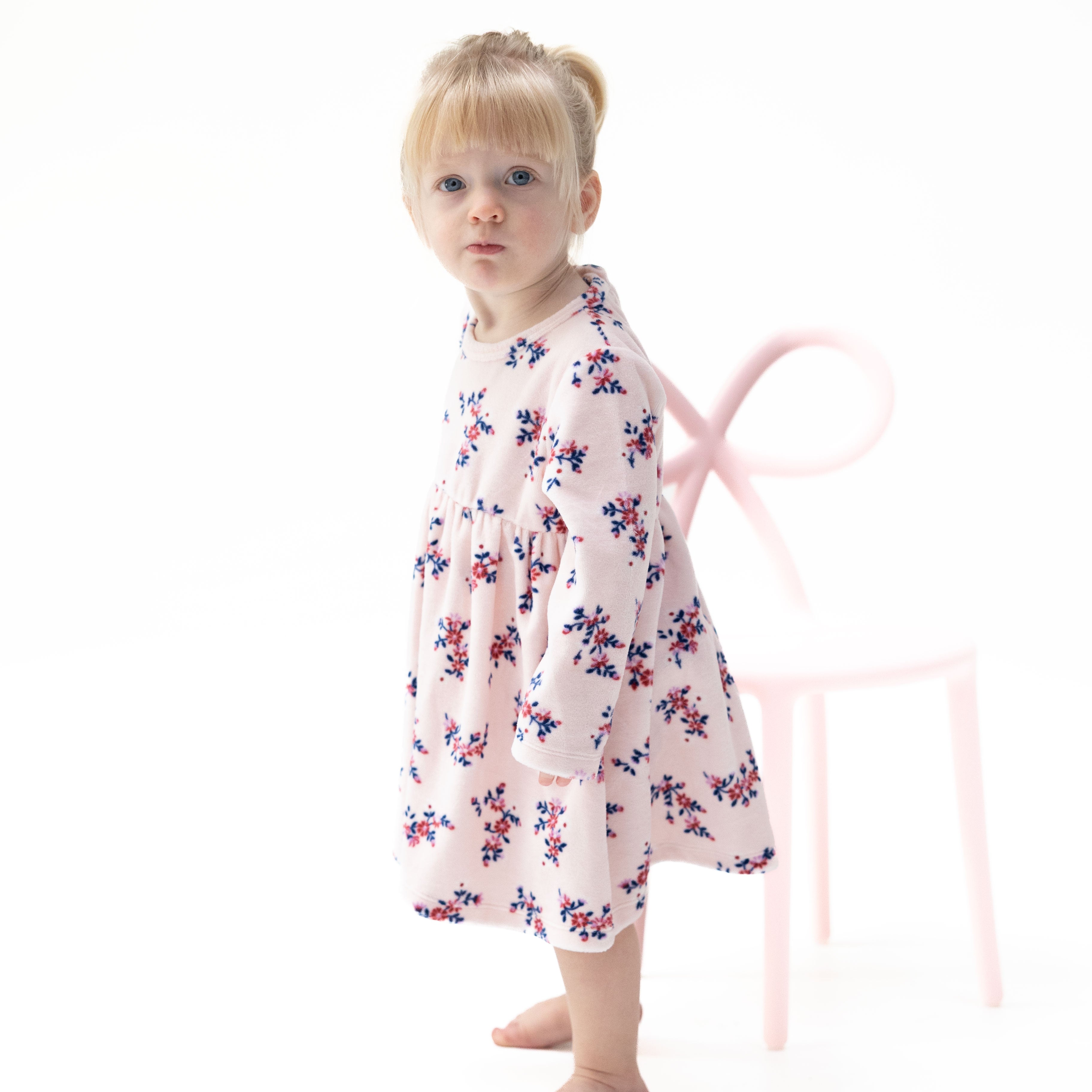 Velour Empire Waist Dress and Bloomer (Nora Floral)