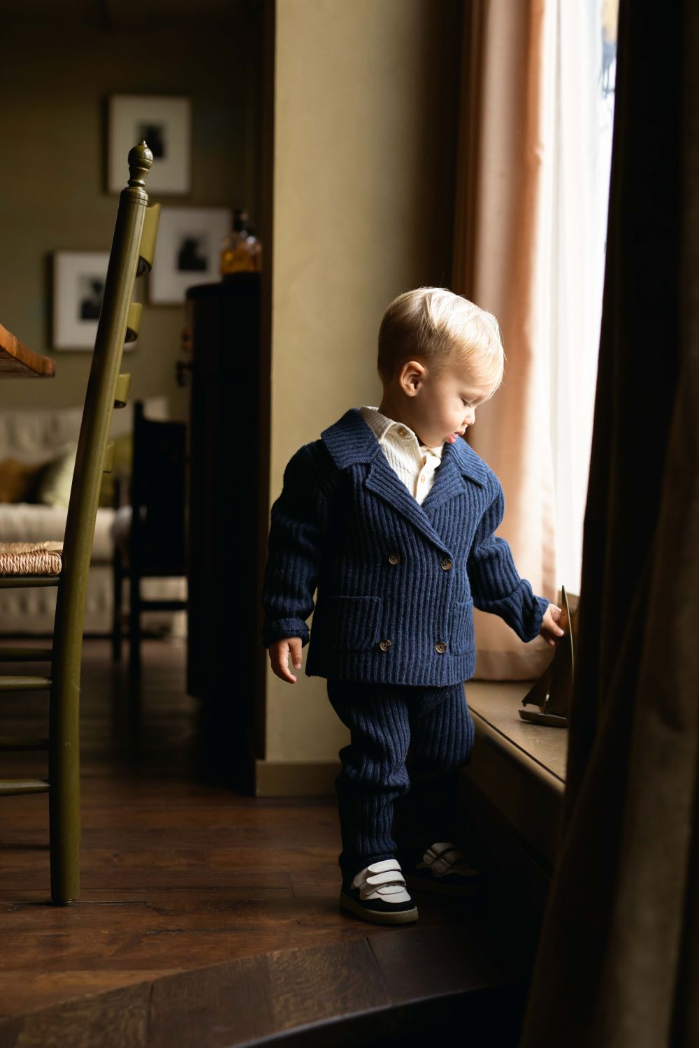 Sieb Merino Wool Cardigan (Blue Marine Melange)