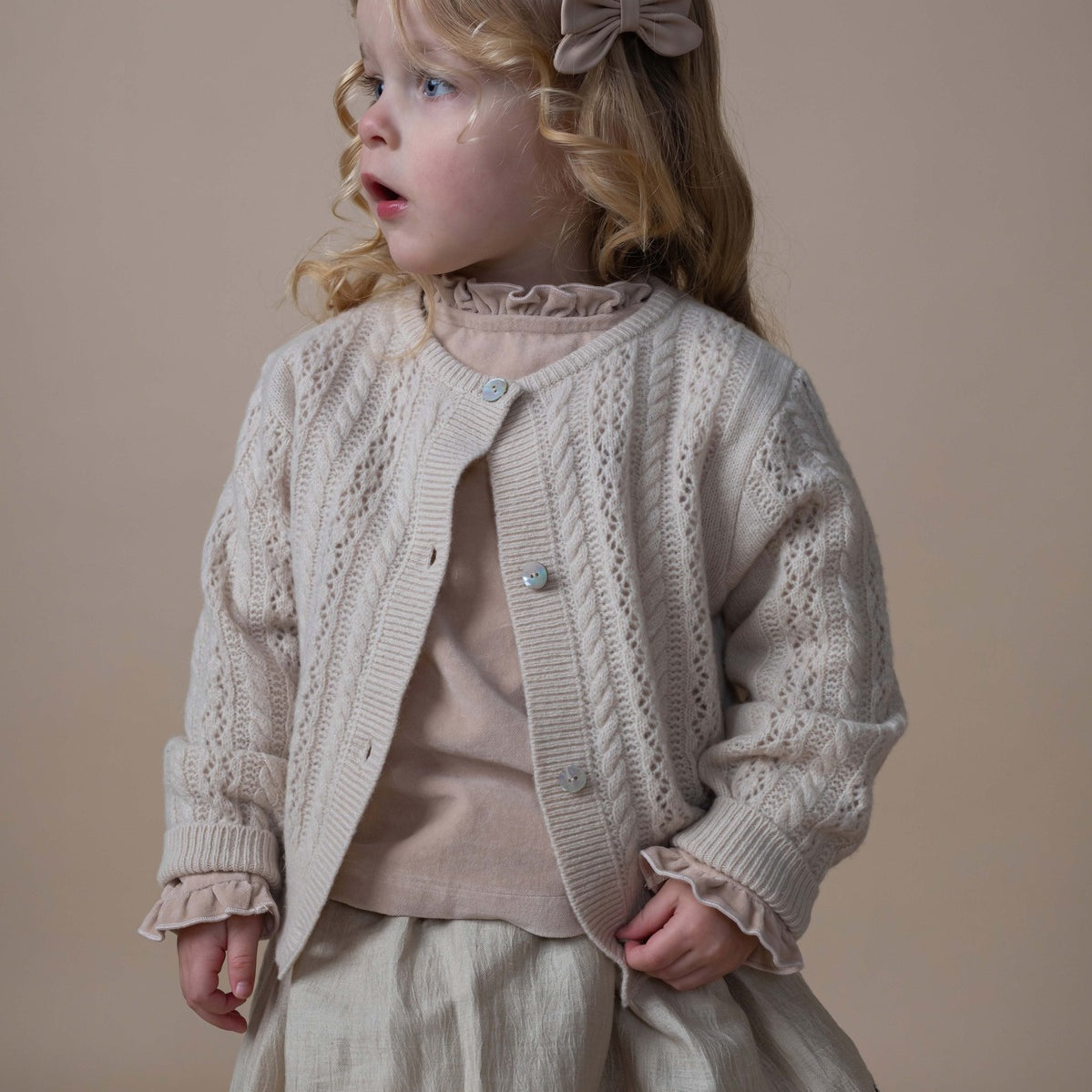 Danik Merino Wool Cardigan (Soft Sand)