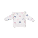 Ruffle Sweatshirt (Hearts)