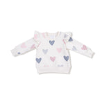 Ruffle Sweatshirt (Hearts)