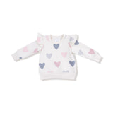 Ruffle Sweatshirt (Hearts)