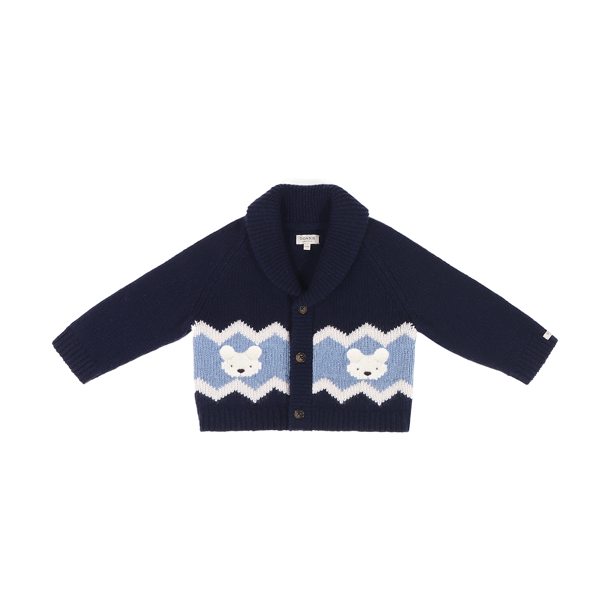 Polar Bears Kwinten Merino Wool Cardigan (Navy Blue)