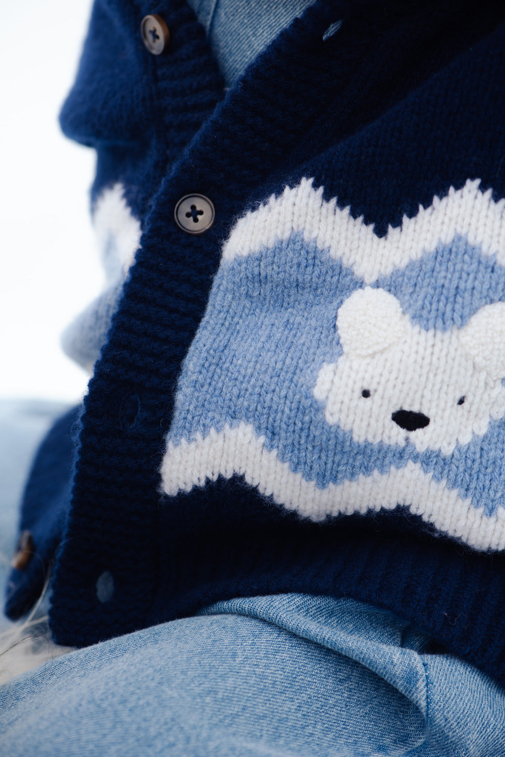 Polar Bears Kwinten Merino Wool Cardigan (Navy Blue)
