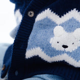 Polar Bears Kwinten Merino Wool Cardigan (Navy Blue)