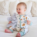 Convertible Zip Romper (Safari Snuggles)