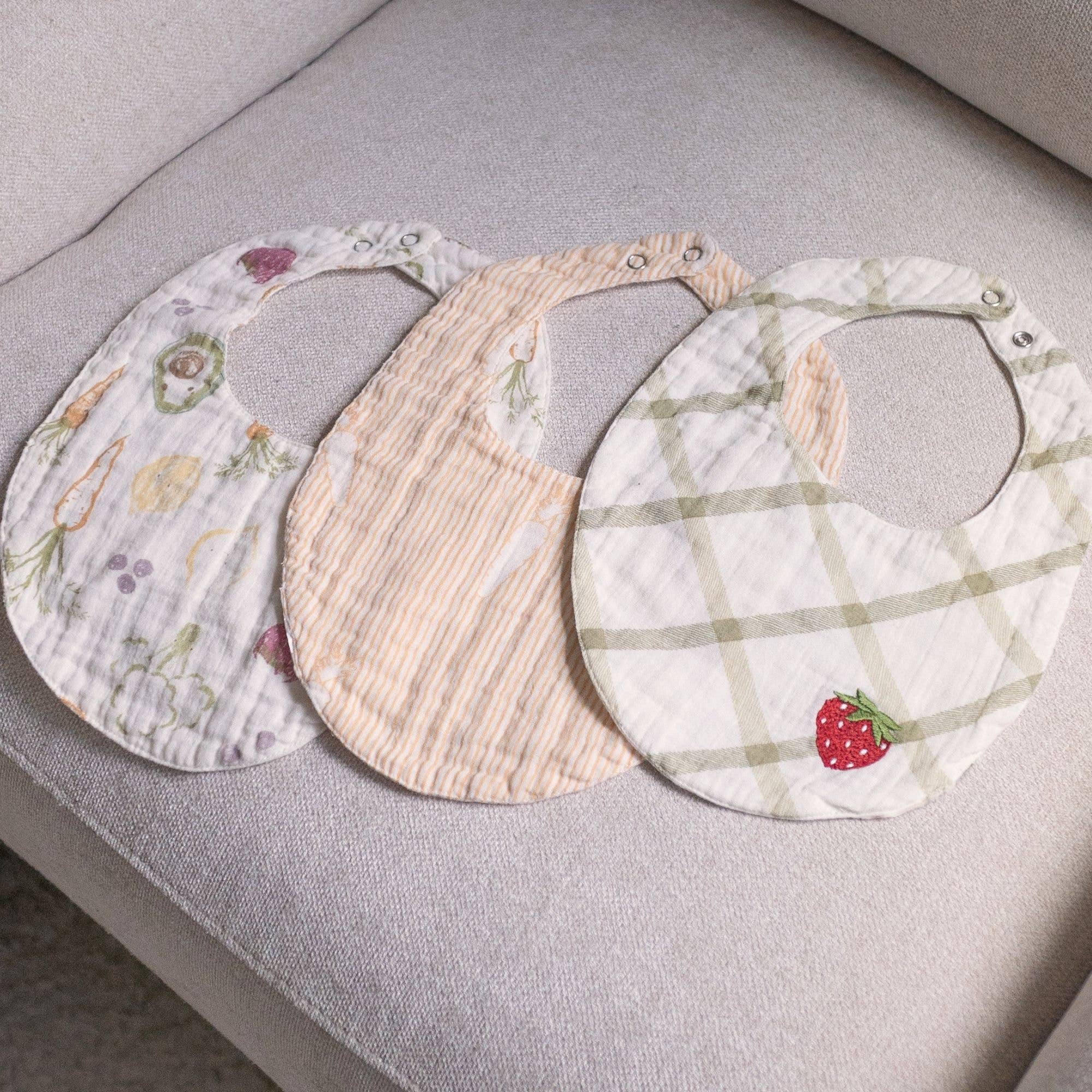 3 Pack Bandana Baby Bib (Clementine Fruit & Veggie)