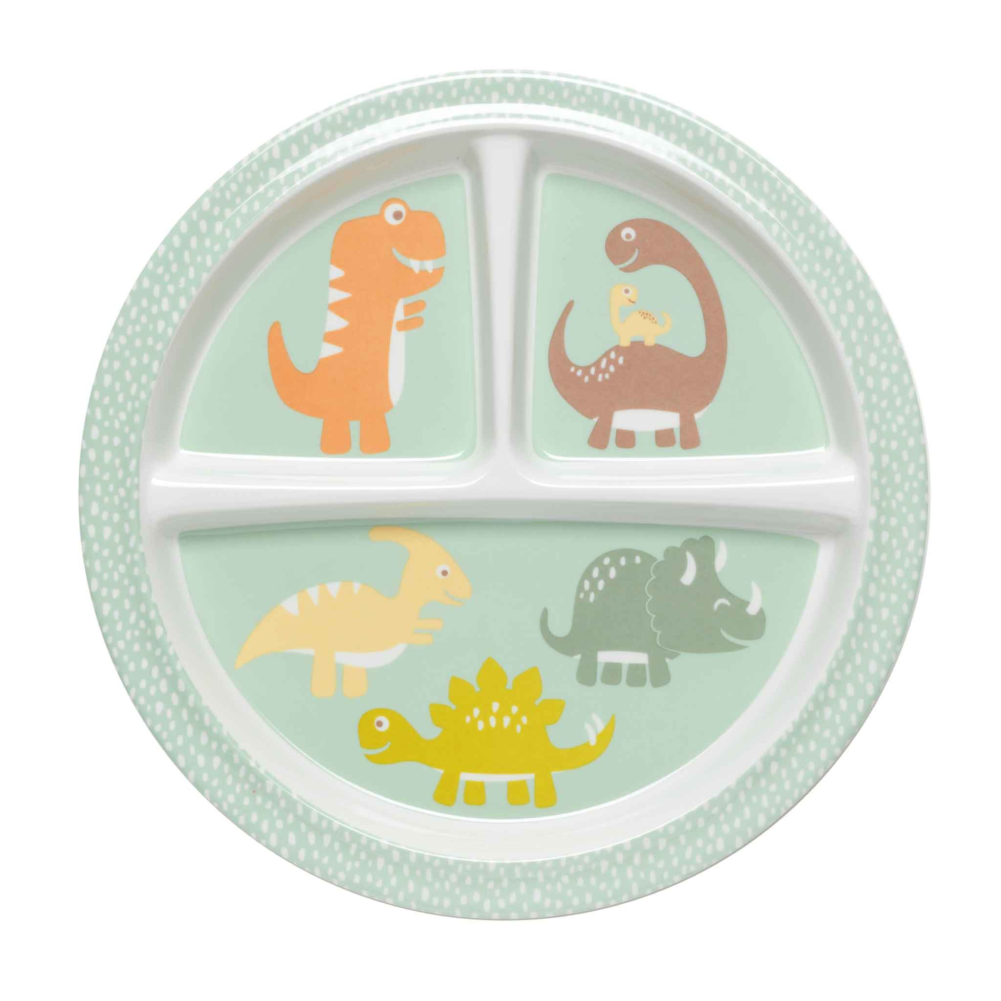 Divided Suction Plate (Baby Dinosaur)